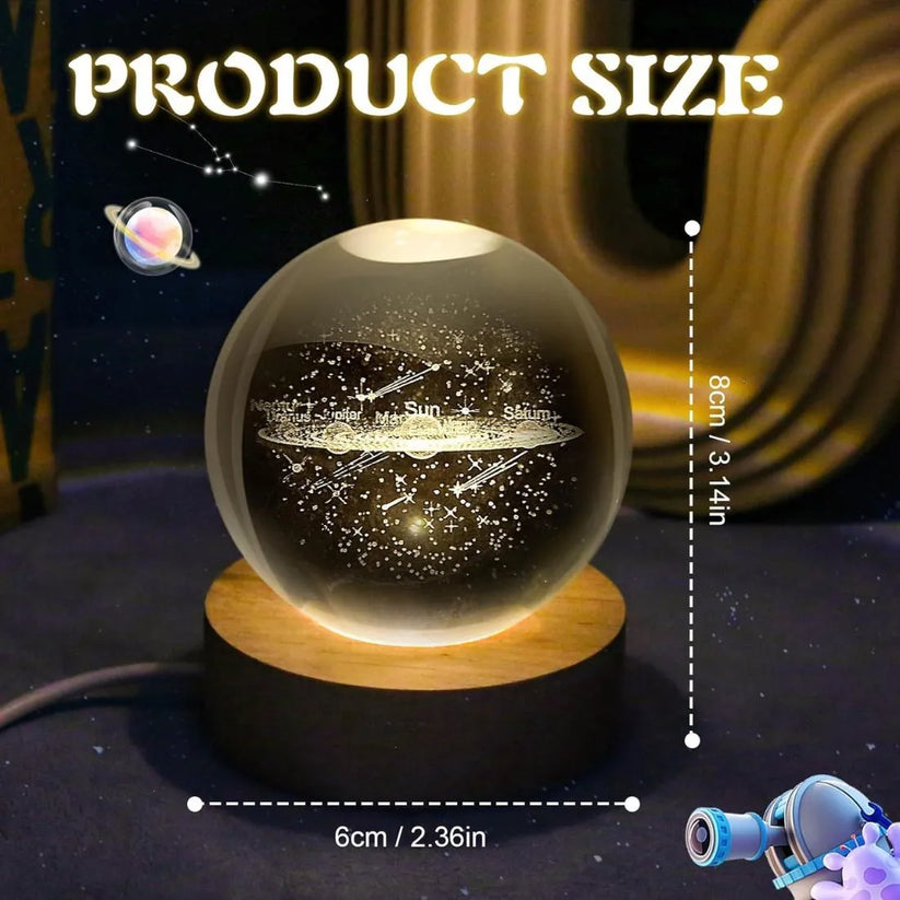 3D crystal ball night light with unique design