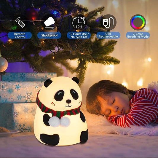 Cute Panda Night Lamp Silicone Night Light | 7-Color Changing Lamp | Night Lamp for For Home
