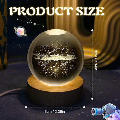 3D crystal ball night light with unique design