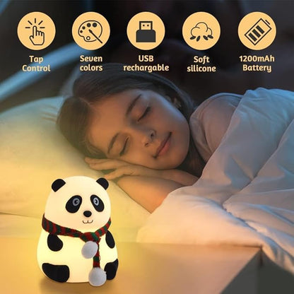 Cute Panda Night Lamp Silicone Night Light | 7-Color Changing Lamp | Night Lamp for For Home